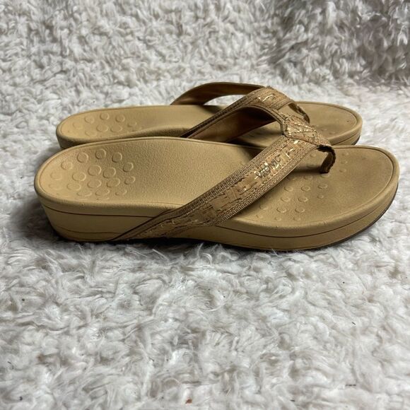 VIONIC High Tide Orthotic tan cork Flip Flop Wedge Thong Sandals Women S… - Picture 1 of 10